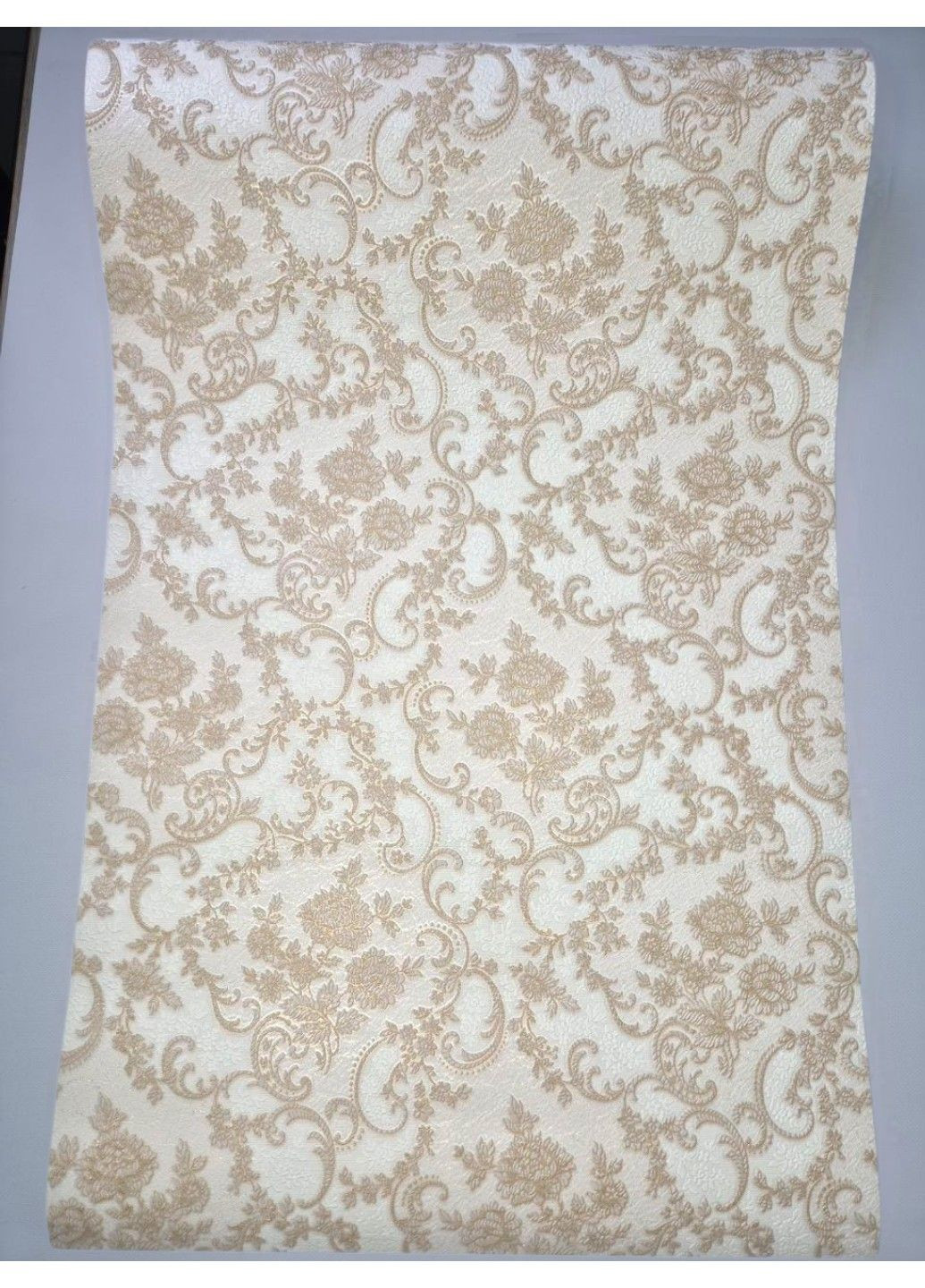 Обои виниловые 0,53 × 10,05 Славянские Обои 338-02, бежевые в спальню, комнату, коридор, зал, гостиную Слов'янські шпалери (340275360)