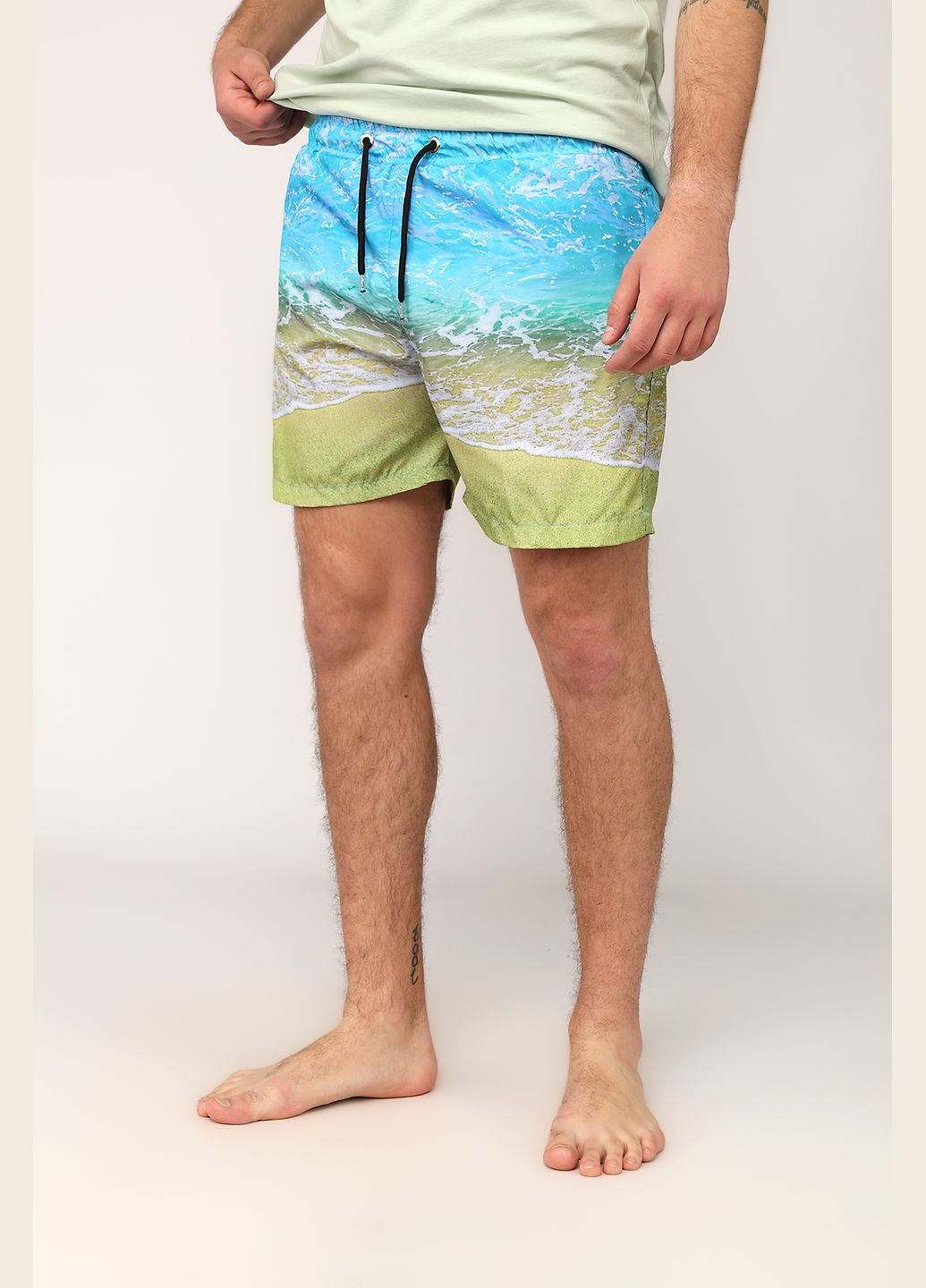 Шорты пляжные мужские цвет бирюзовый CB-00276216 ILBES (331284166)