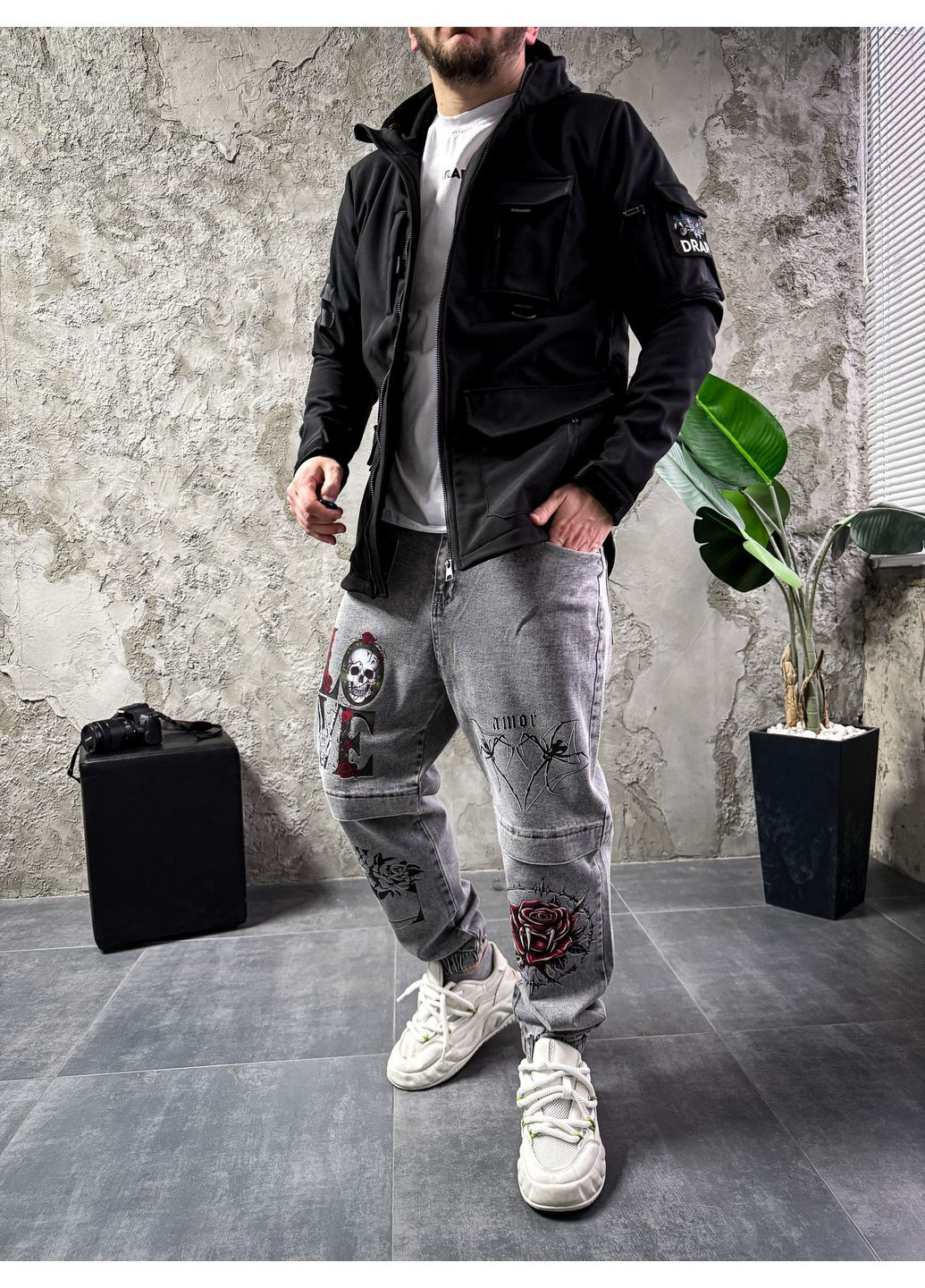 Комбінована демісезонна куртка soft shell drapp сезон осінь зима 2025 No Brand