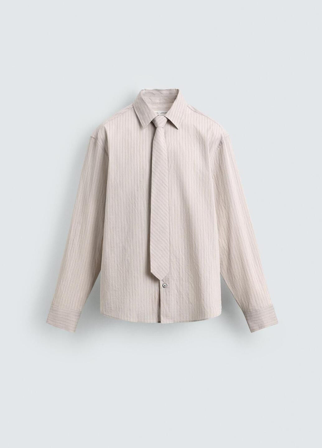 Песочная рубашка в полоску Zara