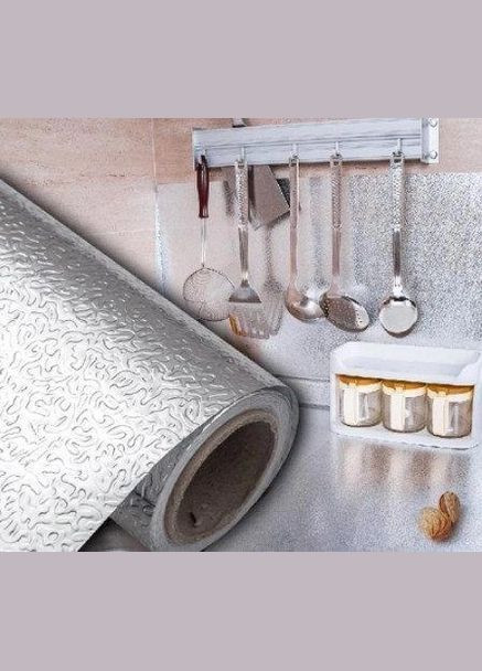 Алюмінієва самоклеюча фольга для кухні 3 м на 60 см Срібна No Brand (279784484)