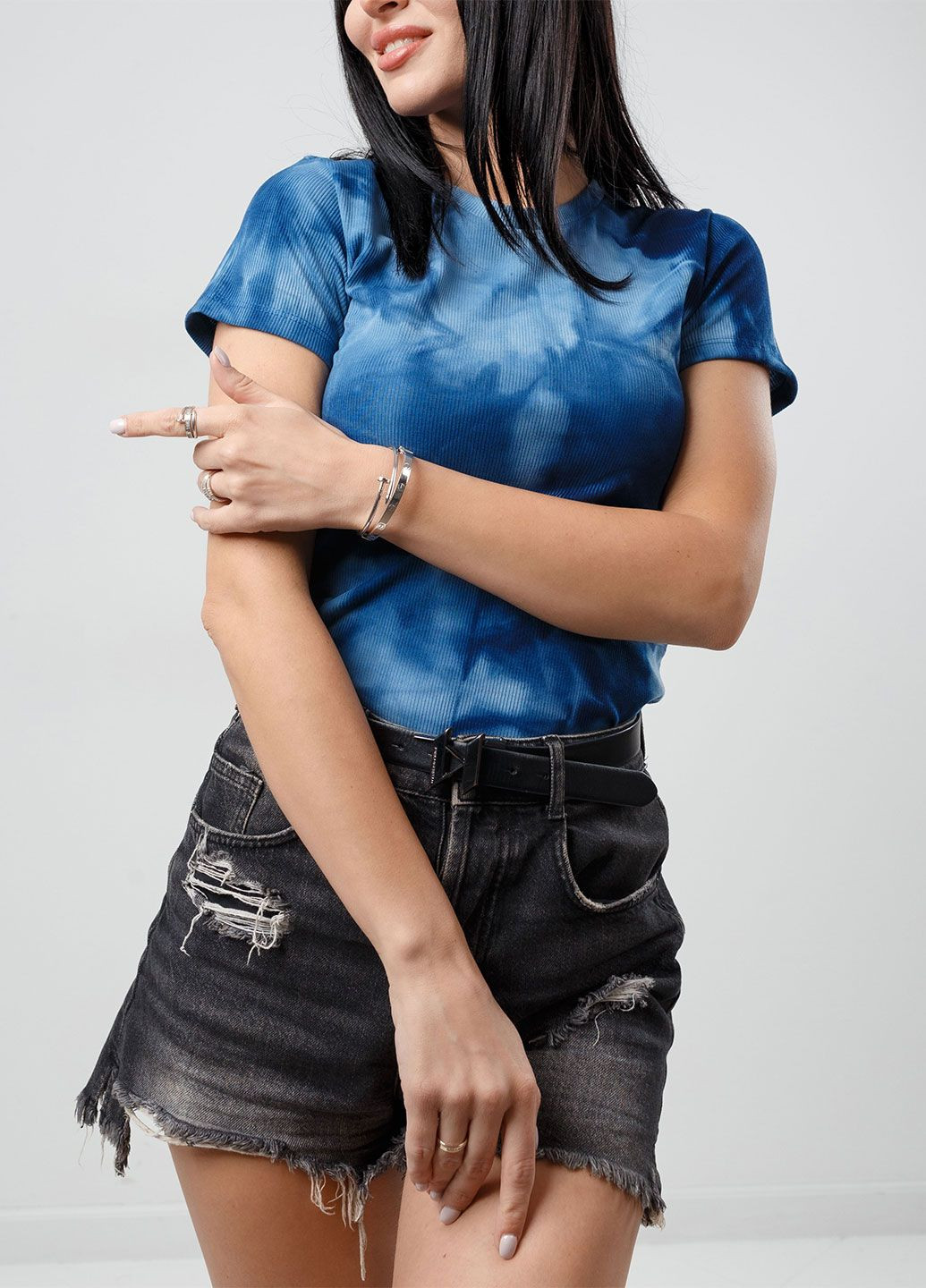 Синя літня жіноча футболка з коротким рукавом Fashion Girl Storm