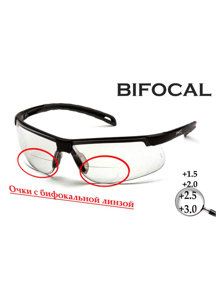Бифокальные защитные очки Ever-Lite Bifocal (clear +3.0) Super Anti-Fog H2MAX, бифокальные прозрачные с диоптриями Pyramex (319704748)