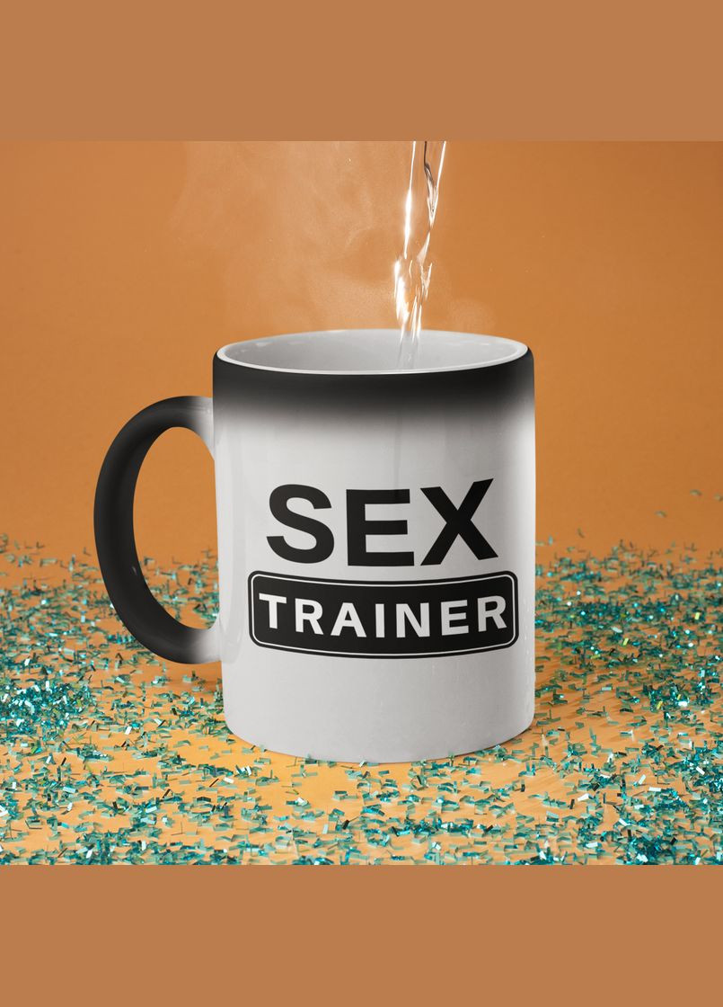 Чашка хамелеон керамічна з принтом "SEX Trainer" 330 мл No Brand (324263769)