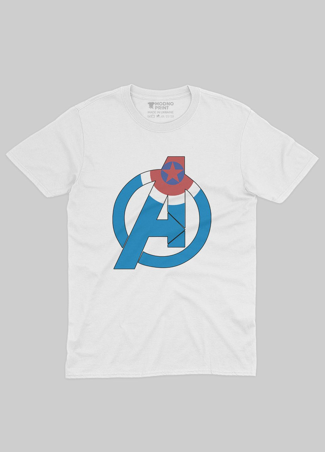Белая демисезонная футболка для мальчика с принтом супергероя - капитан америка (ts001-1-whi-006-022-012-b) Modno