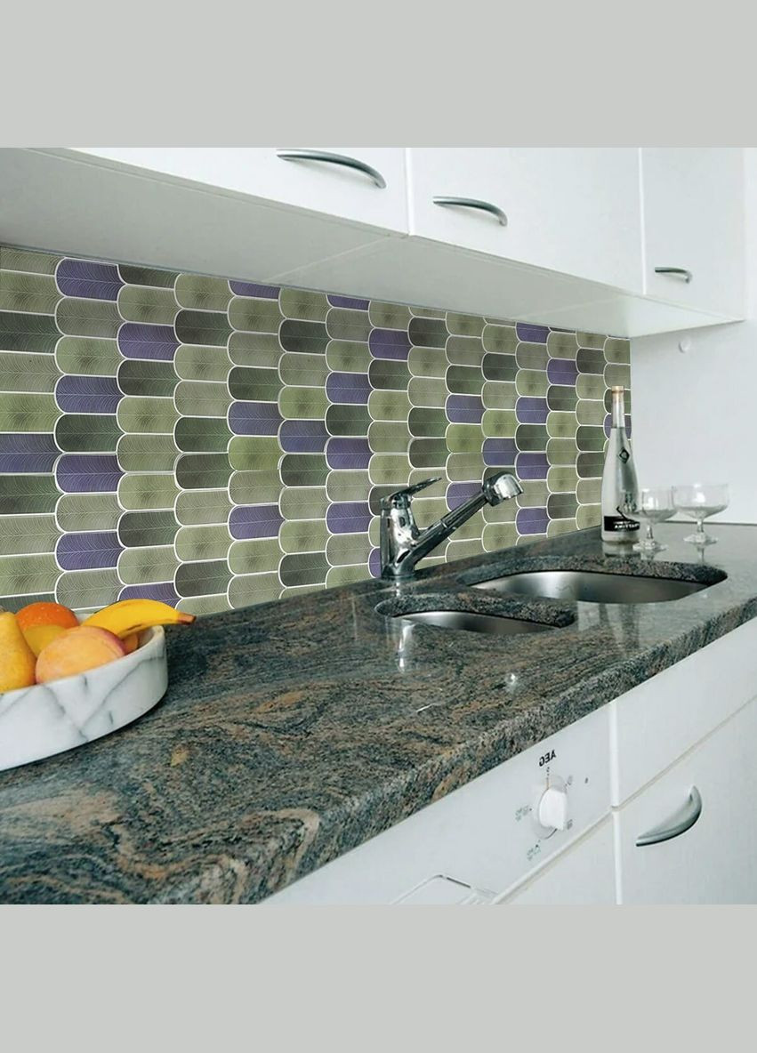Самоклеющаяся полиуретановая плитка серо-фиолетовая мозаика 305х305х1мм (D) SW-00001194 Sticker Wall (278314562)
