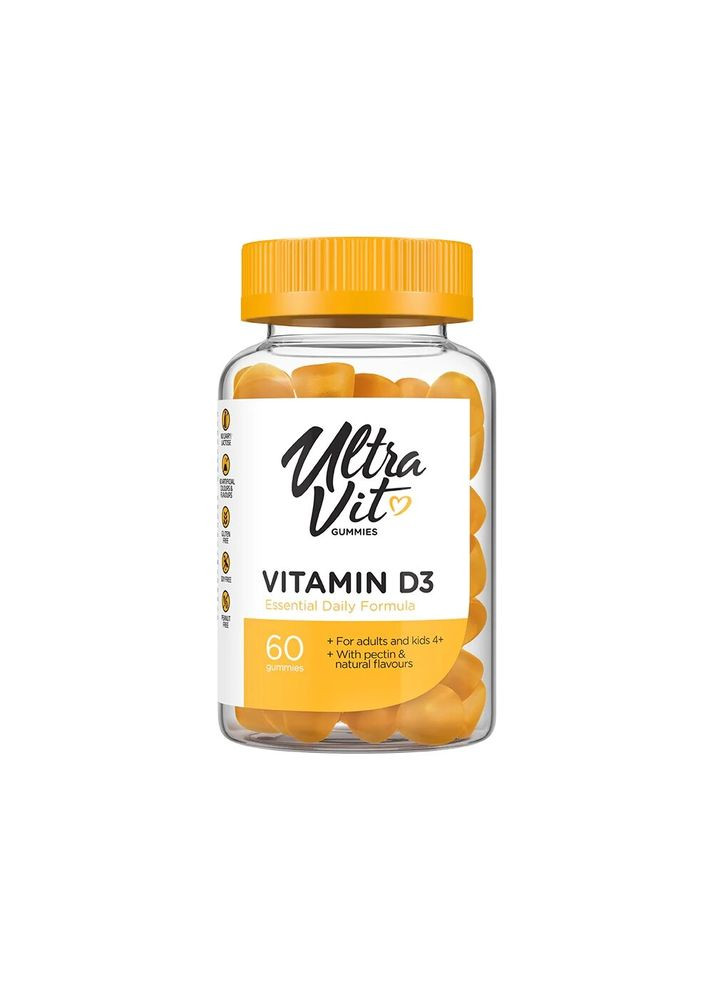 Вітамін D3 VPLab UltraVit Vitamin D3 Gummies, 60 желейок для підтримки кісток та зубів. VPLab Nutrition (324607809)