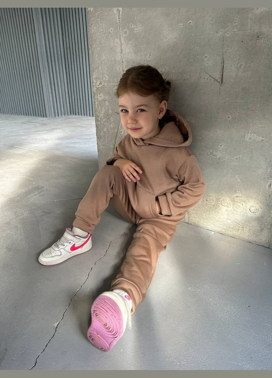 Бежевый зимний теплый детский костюм No Brand