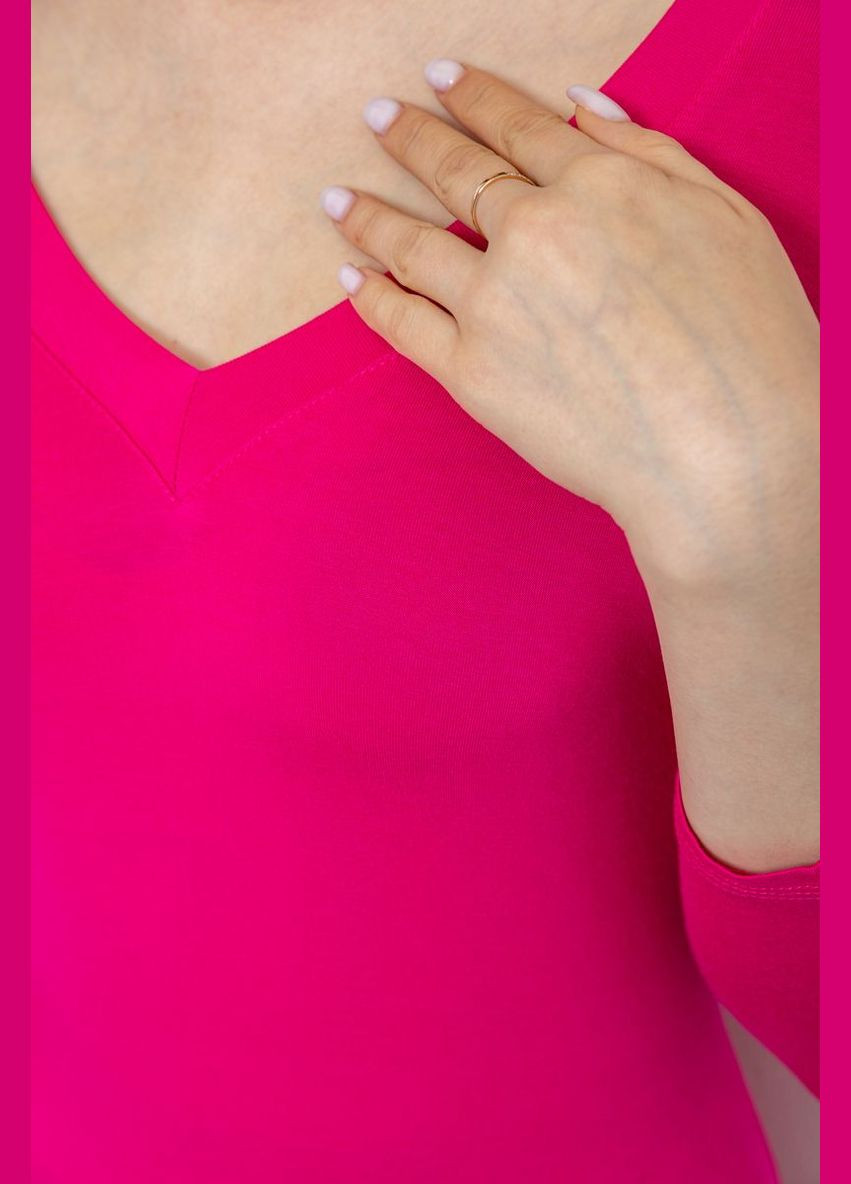 Рожева демісезон жіночий лонгслів укорочений з рукавом 3/4 Ager 186R509