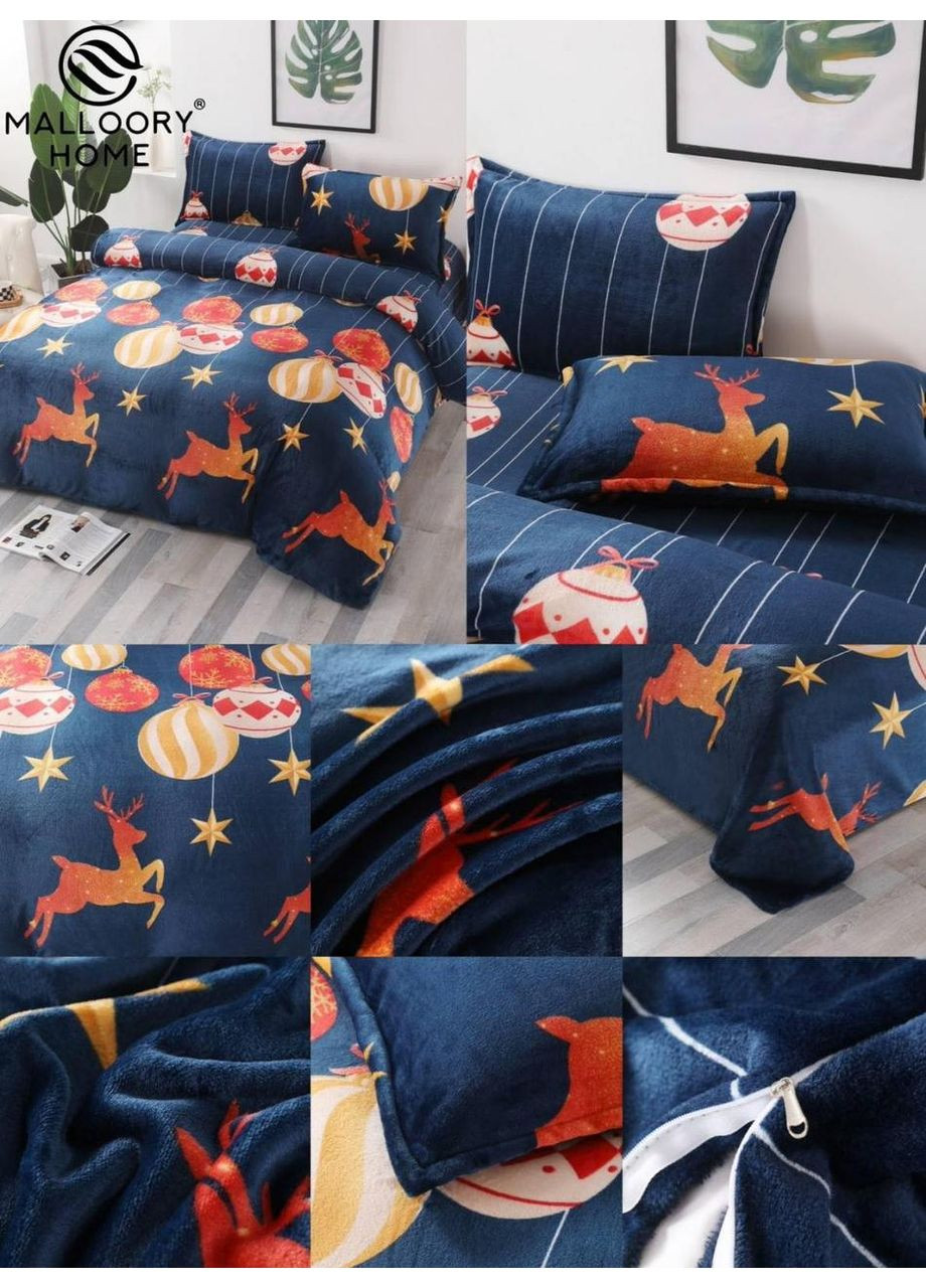 Комплект постільної білизни новорічний(Розмір Євро) Malloory Home (361230966)