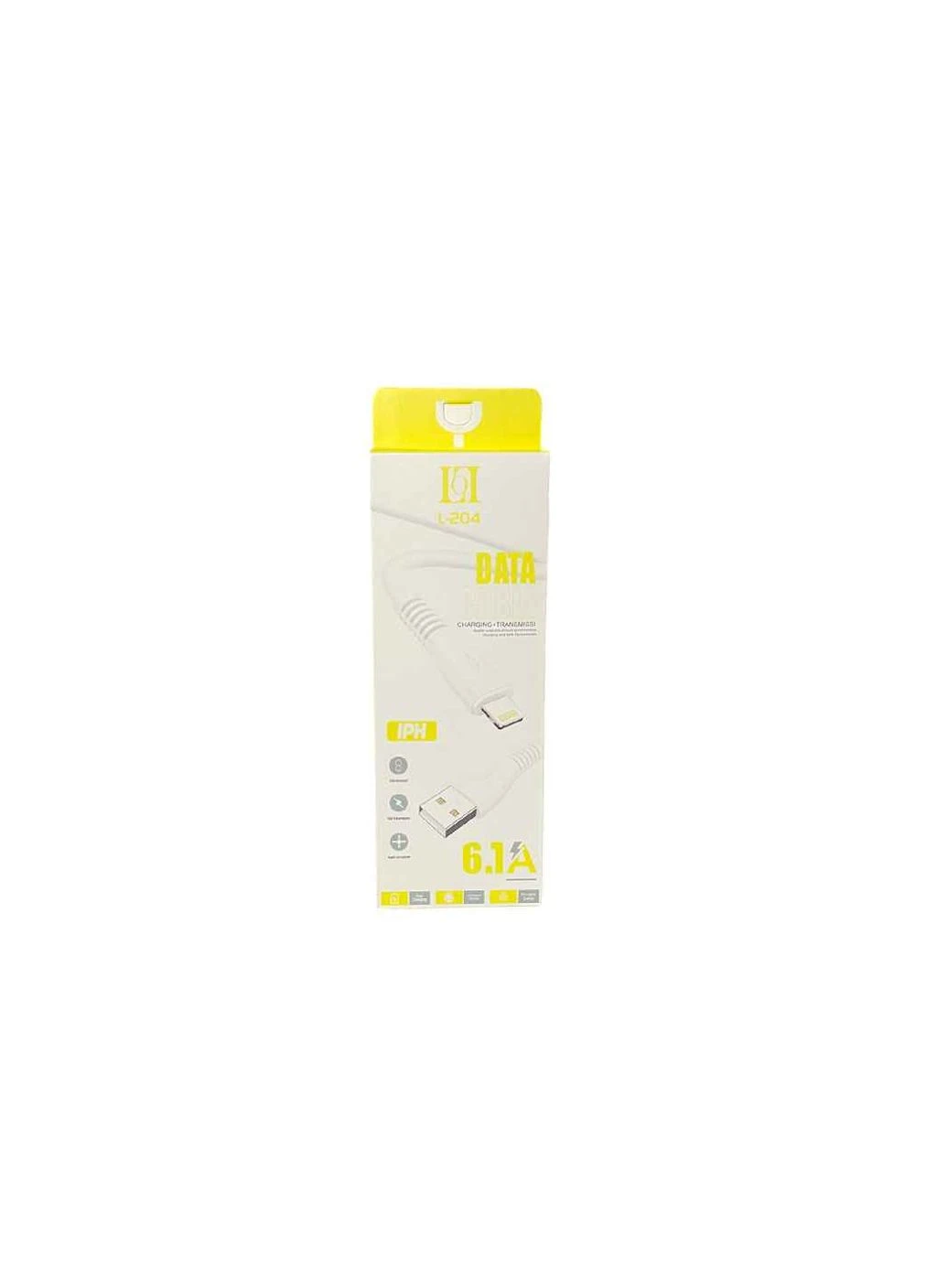 Кабель Lightning - USB 6A 1м белый L-204 ТМ YESPLUS No Brand (387460750)