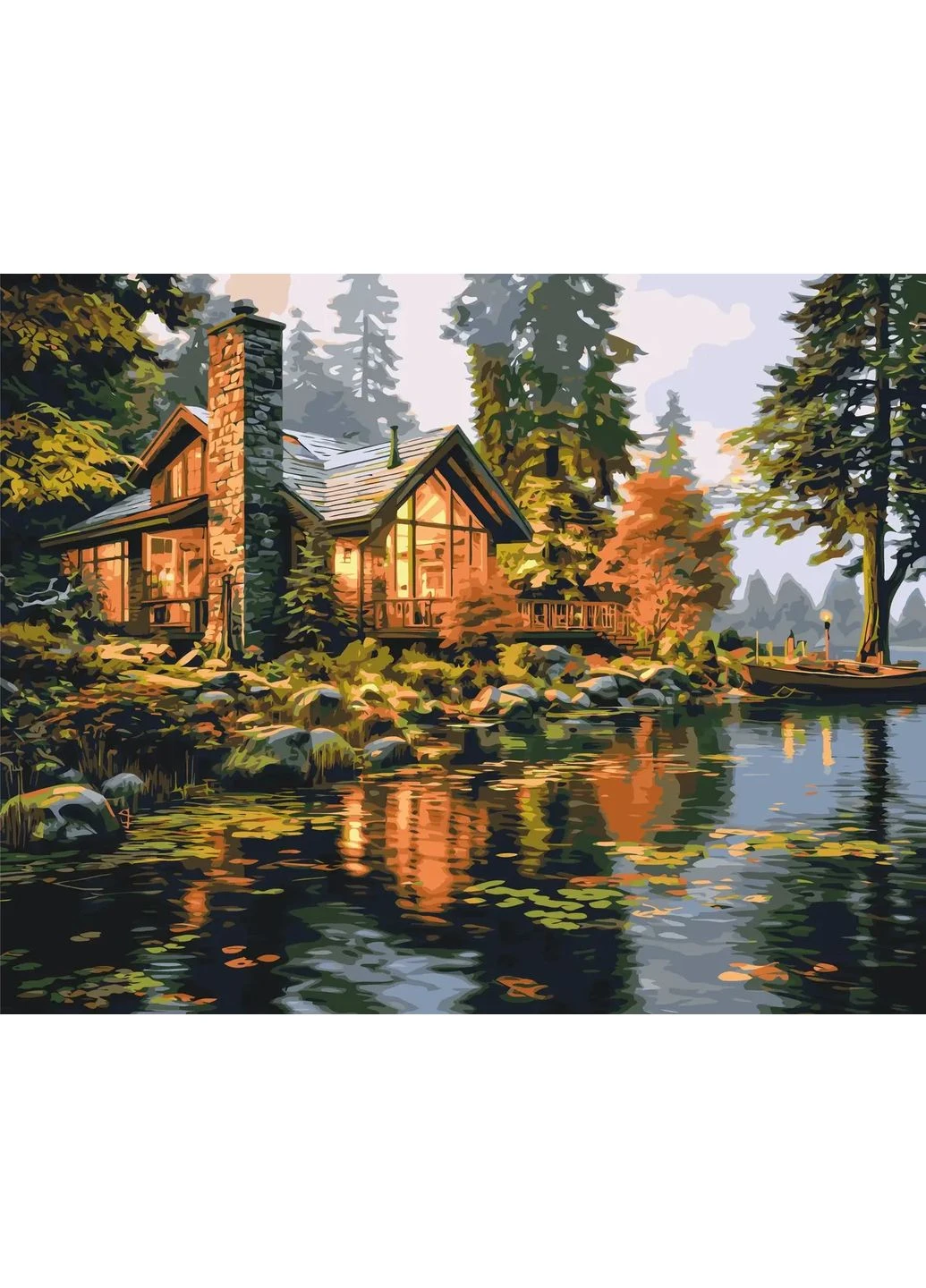 Картина за номерами. Будинок біля річки 40*50 см Origami (374674062)