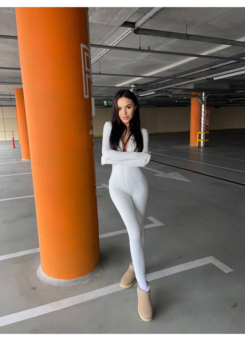 Комбинезон термо на флисе с потайной молнией и рукавом на пальчик — ЗАМЕРЫ В ОПИСАНИИ DK/DL Мода без кордонів комбинезон-брюки однотонный молочный повседневный