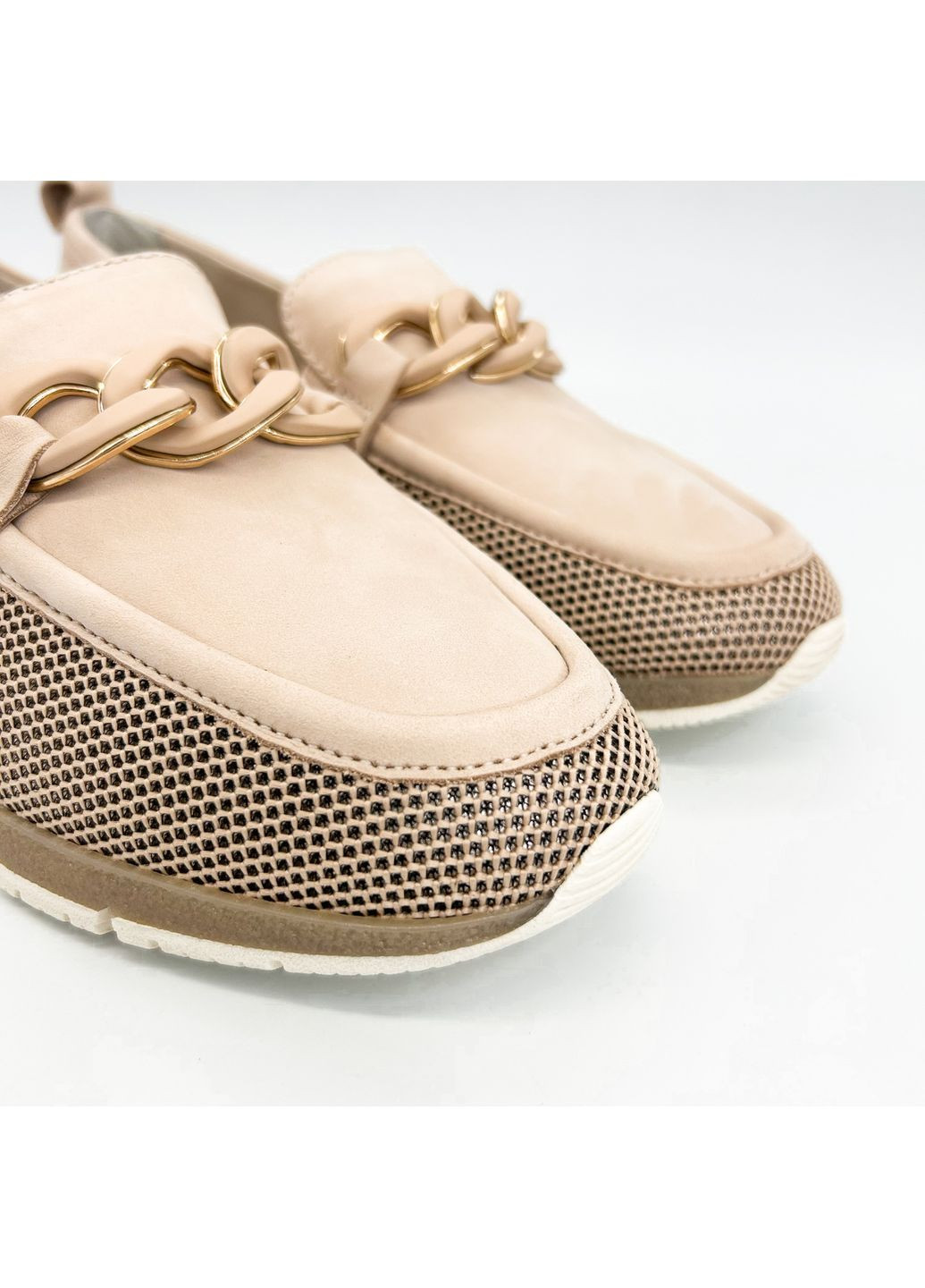 Бежевые мокасины (р) текстиль/нубук 0-1-1-1-24711-42-430 Tamaris