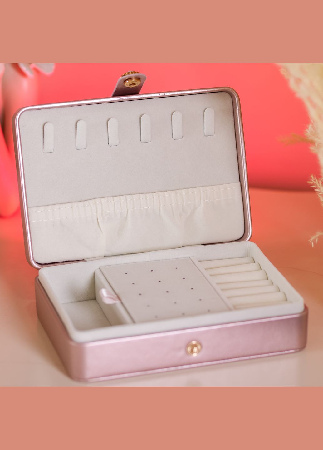 Ящик-органайзер для украшений на кнопке 16х11х4,7 см, Yiwu (328922878)