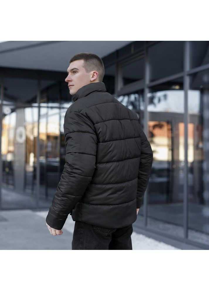 Чорна зимня чоловіча зимова куртка плащівка на пуху чорна Freedom