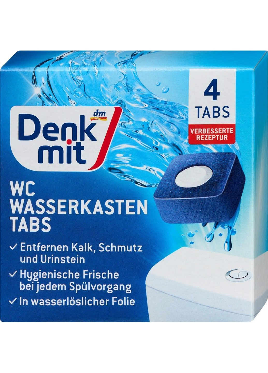 Таблетки в бачок WC Wasserkasten 2в1, уп/4 шт Denkmit (362411301)