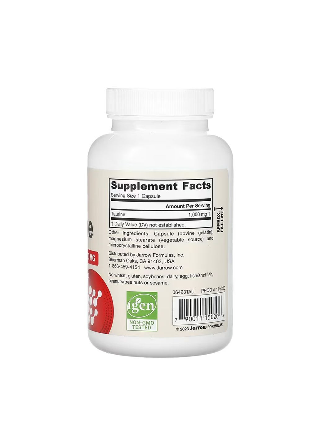 Таурін 1000 100 капсул антиоксидантна амінокислота для серцево-судинної системи Jarrow Formulas (368989674)