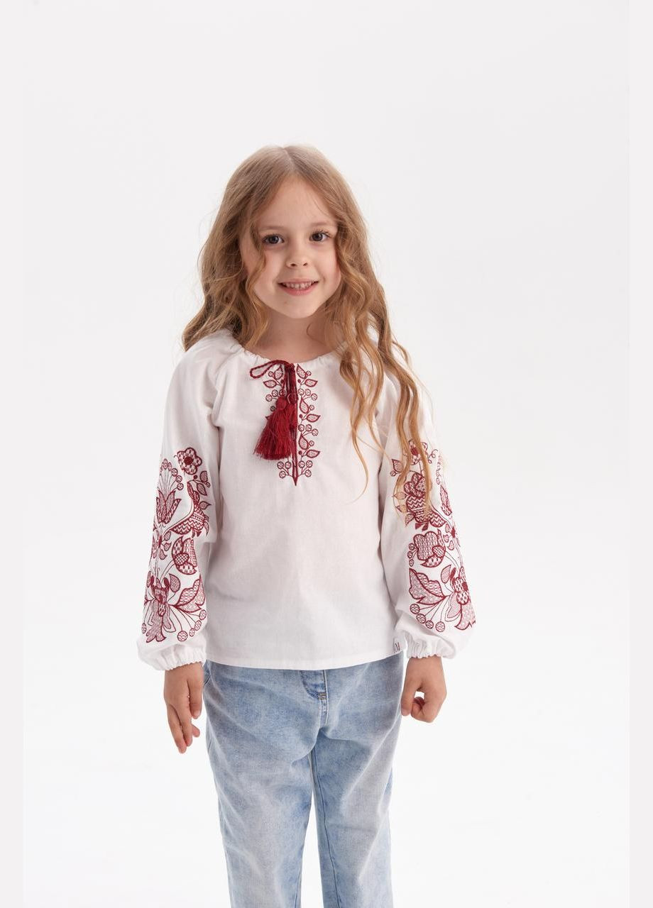 Біла вишиванка для дівчинки "барва" MEREZHKA візерунок орнамент бавовна (296108253)