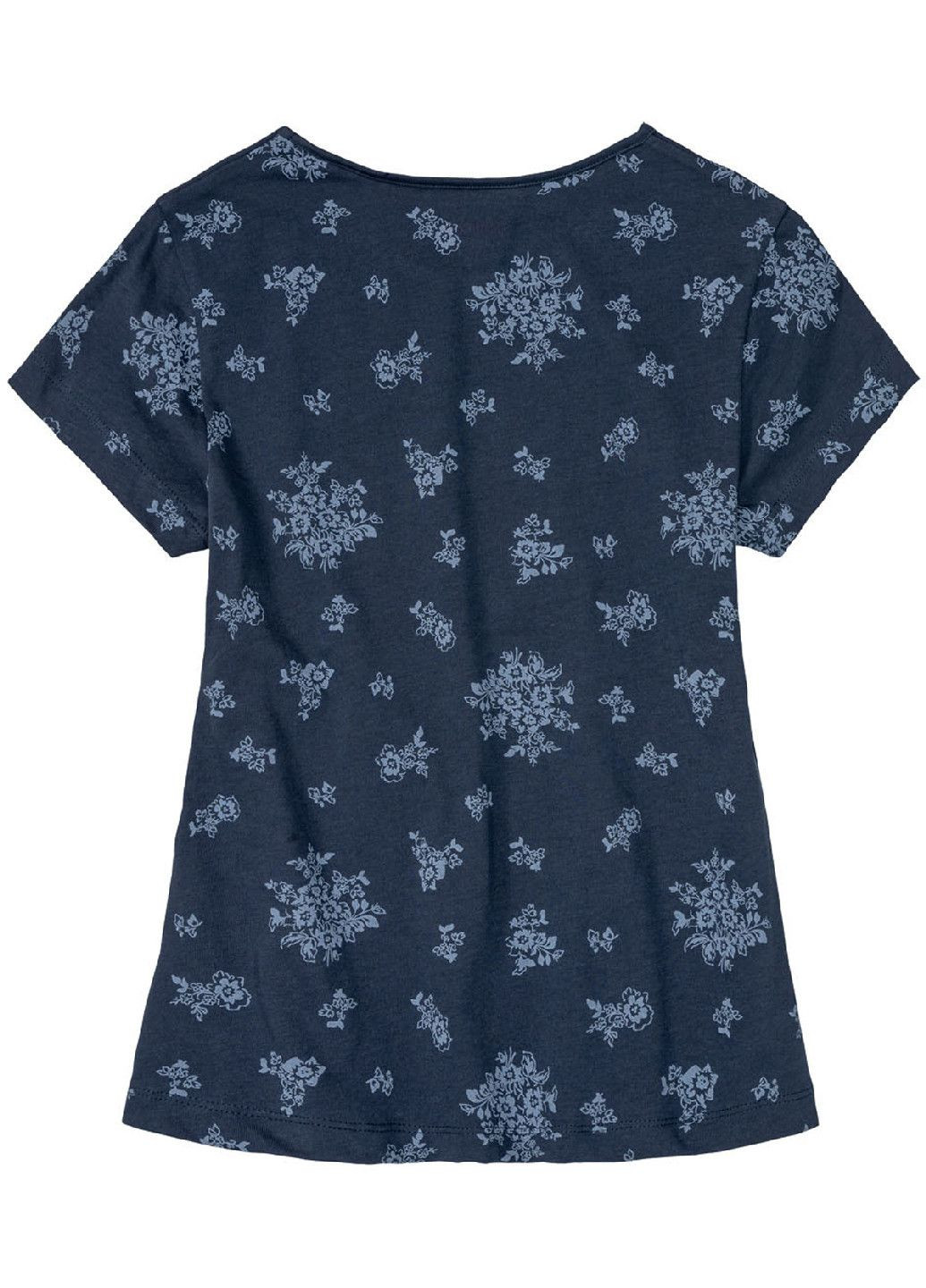 Темно-синя піжама (футболка і шорти) для дівчинки 382217 темно-синій Pepperts