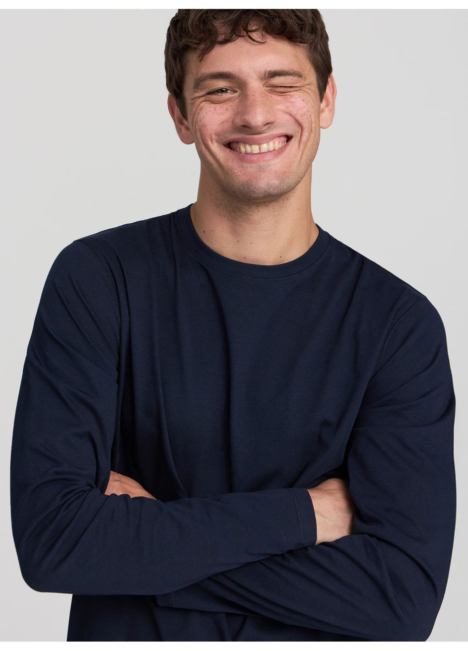 Темно-синий демисезонный лонгслив Terranova