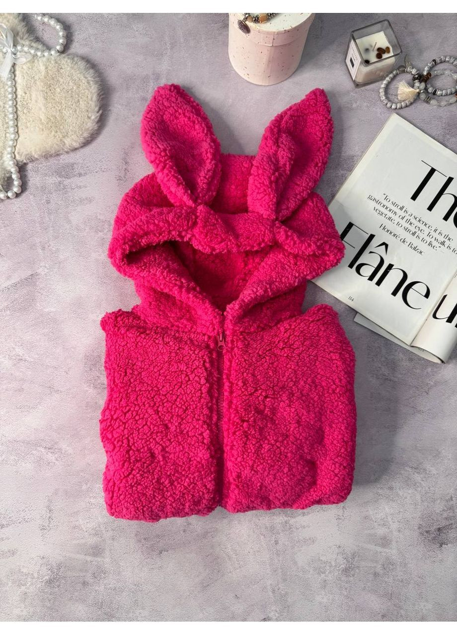 Худі жіноче рожеве з вушками . Махрове худі з вушками No Brand (366868530)