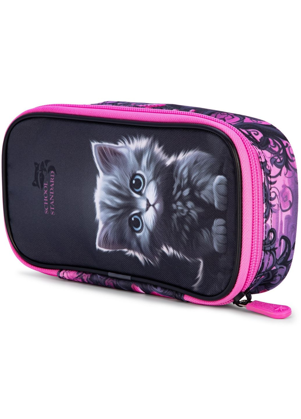 Пенал шкільний для дівчинки з Котиком м'який (PSS-116) School Standard (294181453)