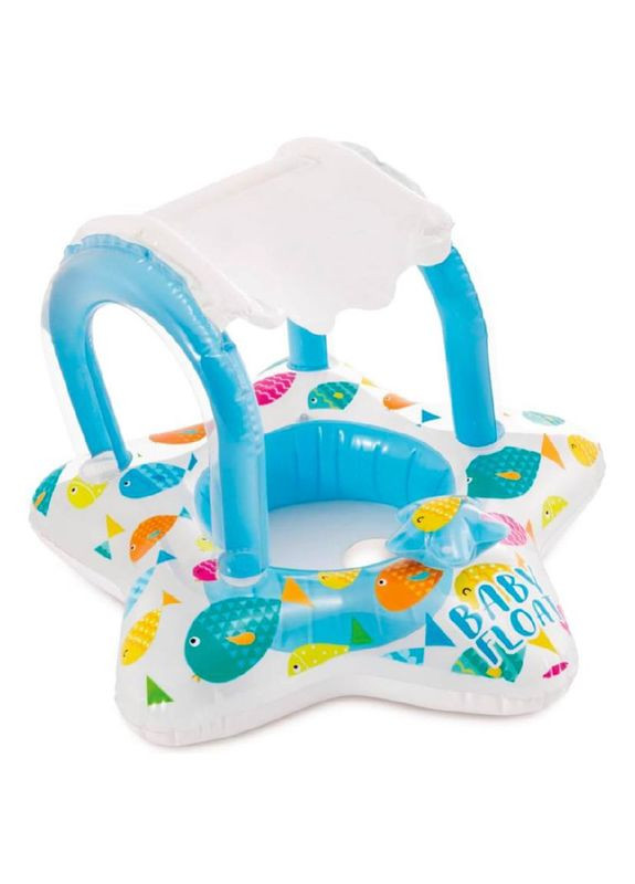 Детский надувной плот-круг 56573 NP с навесом от 1 года. Intex (327797153)