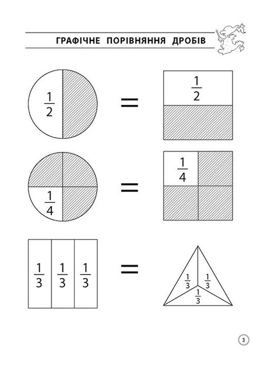 Тренажер. Математика. Знайомство з дробами. 3 клас АССА (370064582)