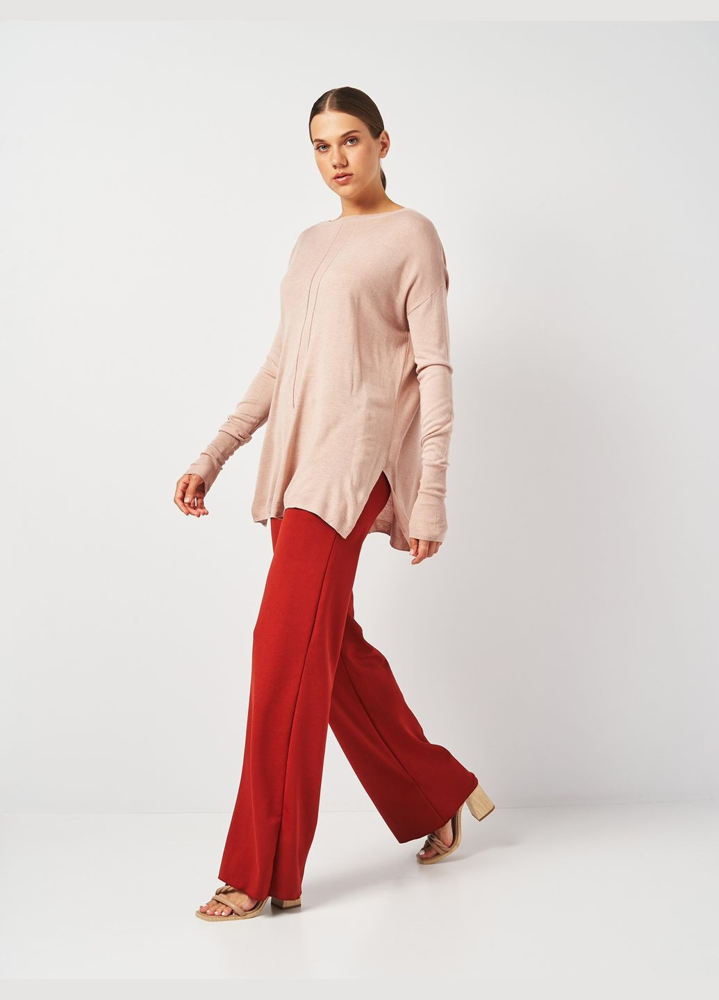 Пудровий демісезонний светр оверсайз H&M