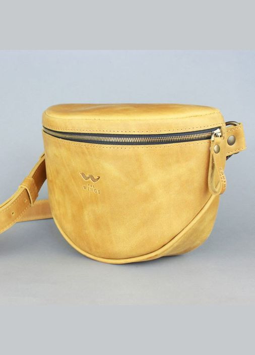 Кожаная сумка поясная-кроссбоди Vacation желтая винтажная (A-027141) The Wings (327874012)