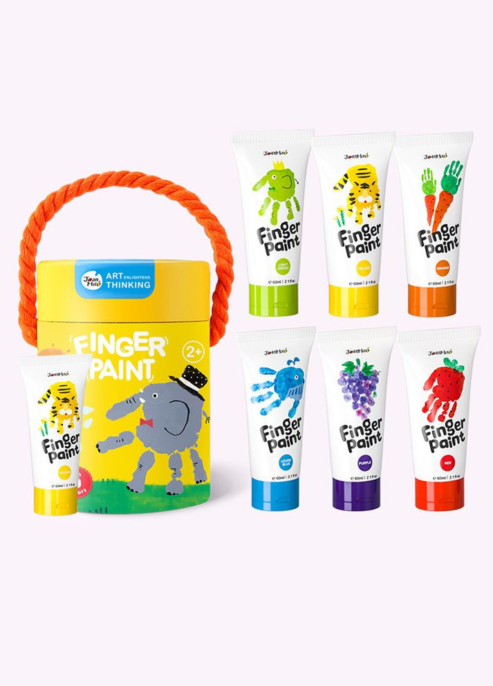 Дитячі пальчикові фарби 6 кольорів по 60 мл (JA91142) Jar Melo (dityachi-palchikovi-farbi-jar-melo-6-koloriv-po-60-ml-ja91142) (316037462)