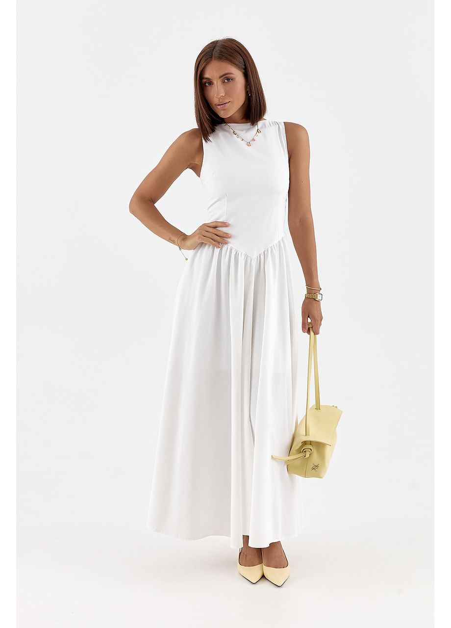 Молочное откровенный пышное платье с корсетным верхом - молочный цвет Lurex