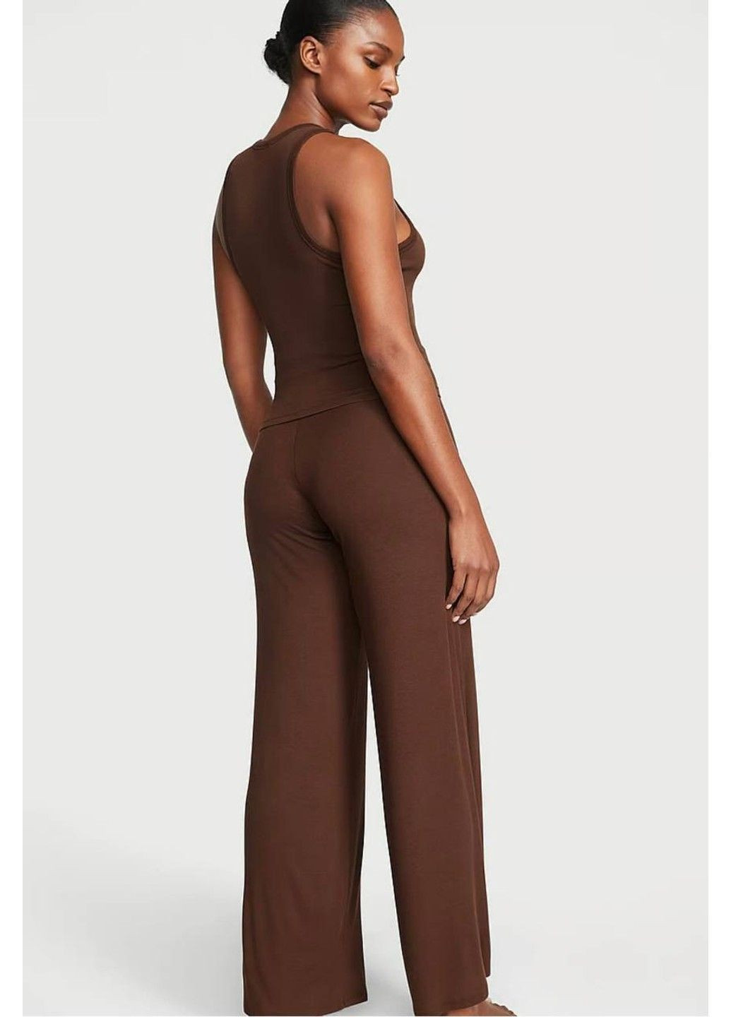 Коричнева всесезон піжама модал modal dark brown tank long pajamas Victoria's Secret