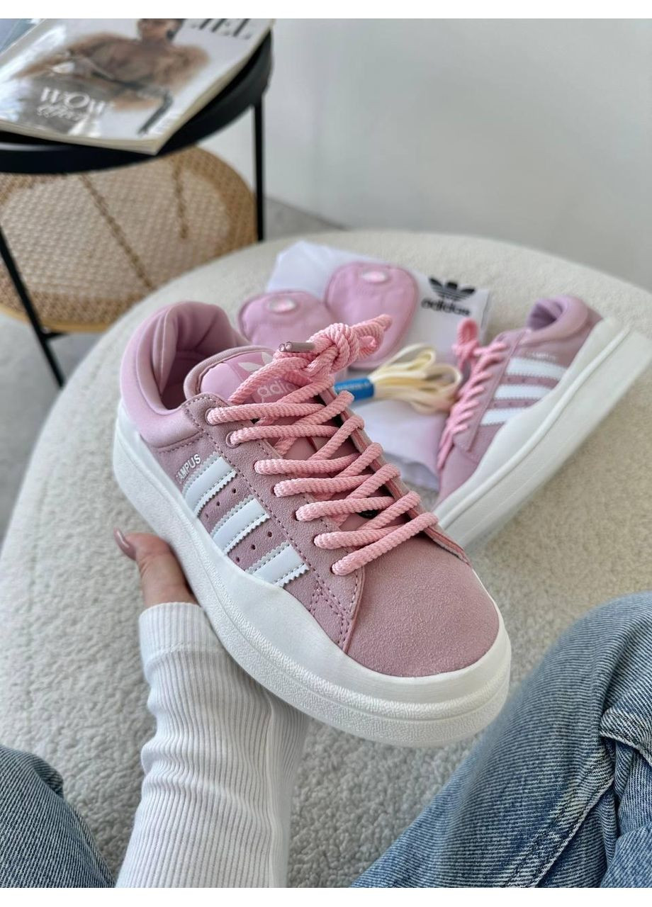 КРОСІВКИ ЖІНОЧІ ADIDAS CAMPUS X BAD BUNNY PINK WHITE АДІДАС КАМПУС No Brand рожеві демісезони (369390652)