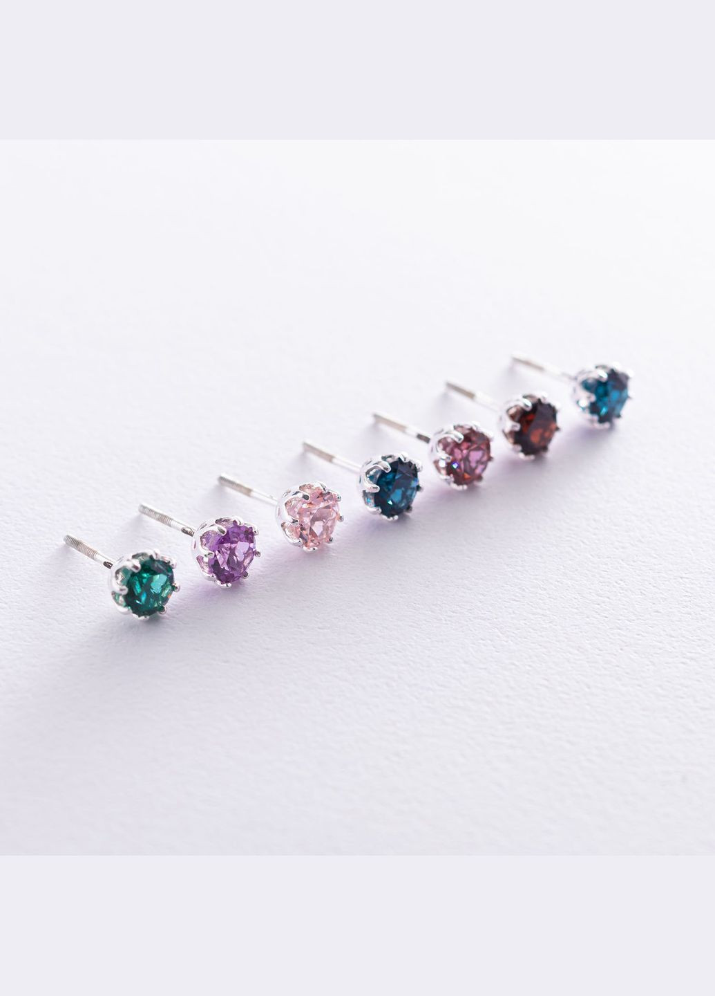 Серебряные серьги - пусеты (синт. кварц) 122823 Oniks (264644482)