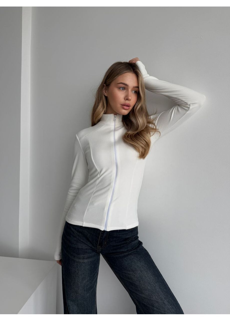 Женская теплая кофта на молочном цвете 35591 No Brand (365769416)