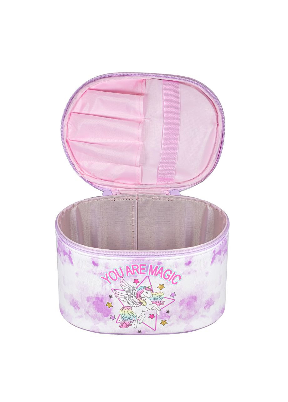 Набір косметичок жіночих каркасних зі штучної шкіри ПВХ, 2 шт., Бузковий No Brand (317638771)