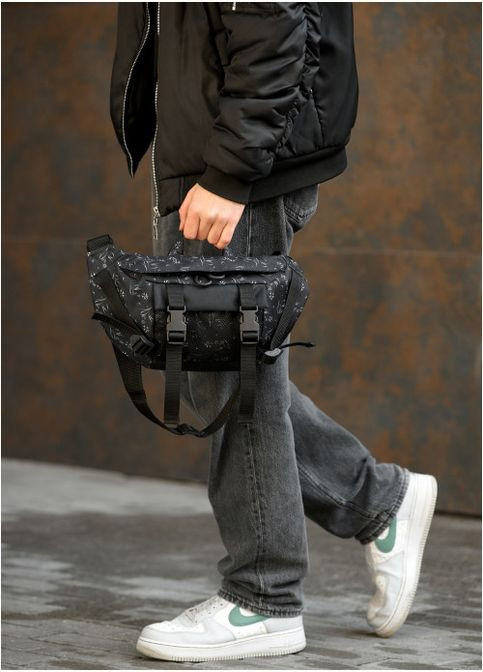 Рюкзак рол RollTop Double чорний принт (R-24330702m-VS) Sambag (302450303)