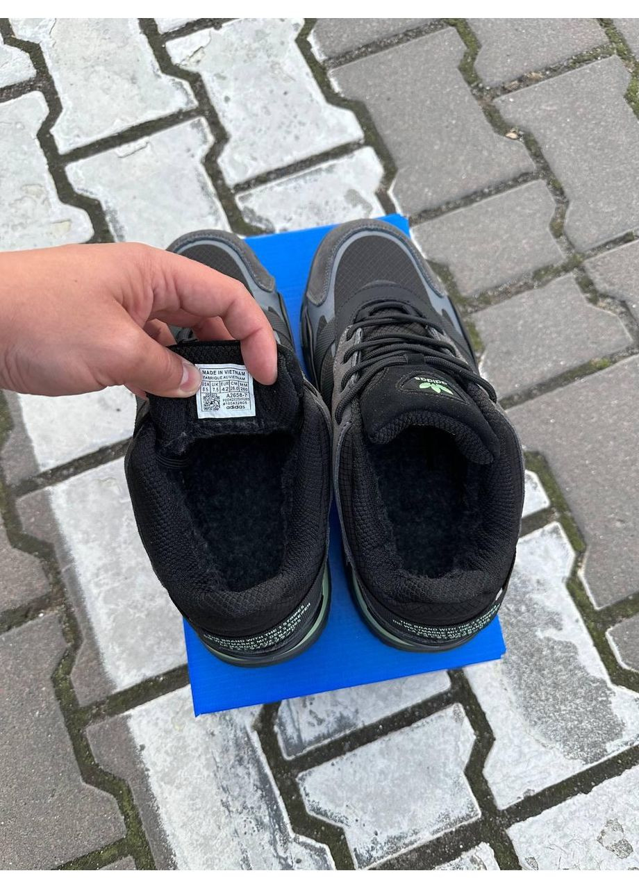 Сірі Зимовий кросівки чоловічі adidas niteball grey black winter fur адідас найтбол No Brand