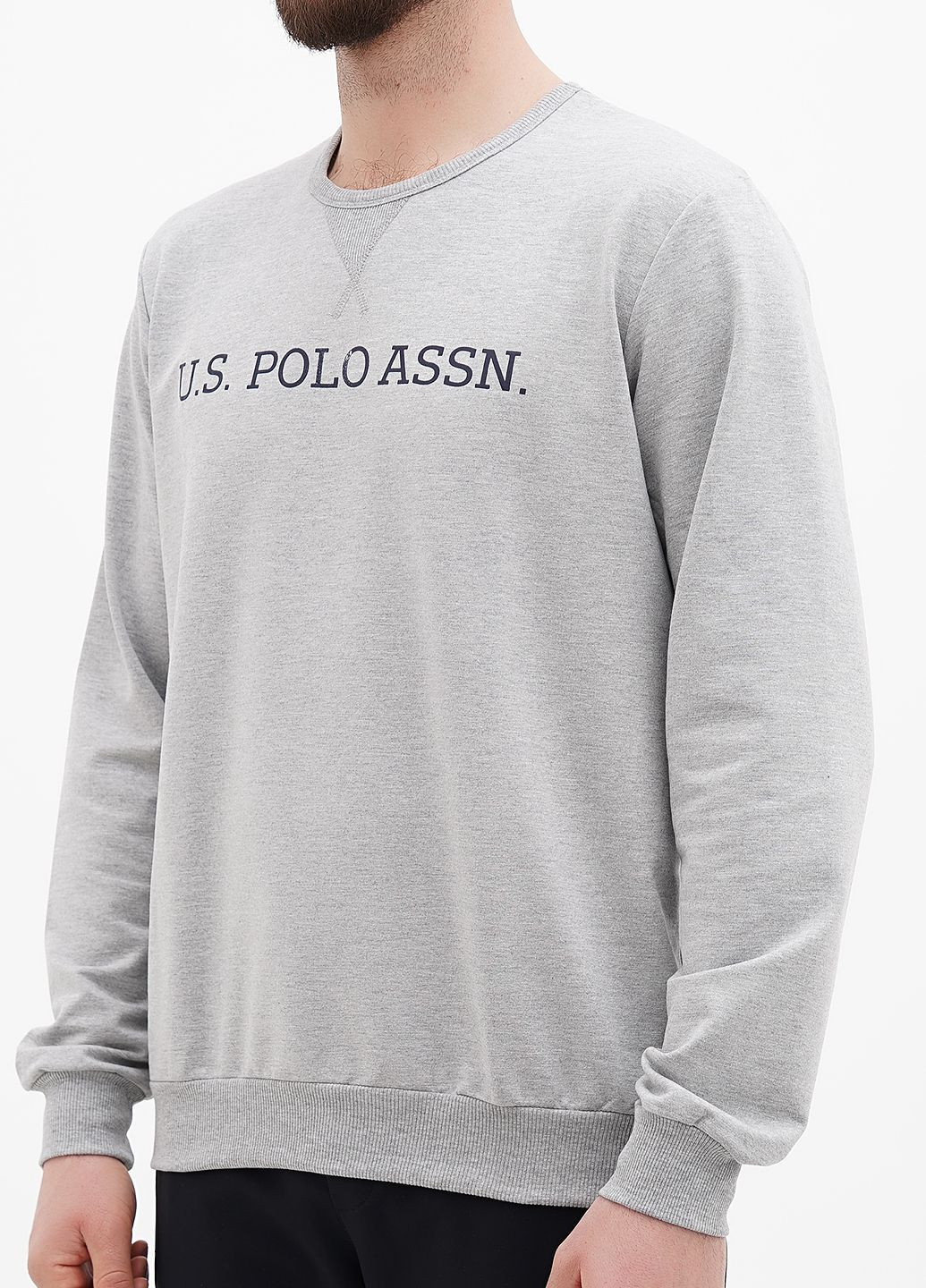 Свитшот мужской U.S. Polo Assn. - крой светло-серый - (285689320)