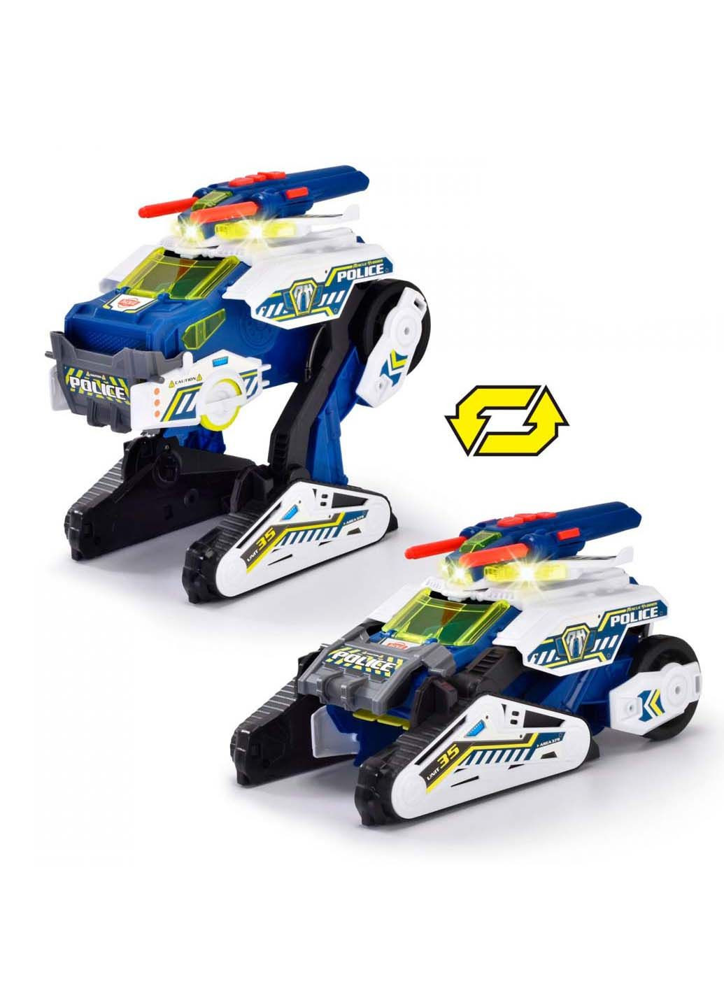 Игрушечная машинка со световыми и звуковыми эффектами Гибриды-спасители PoliceBot 27 см 2-в-1 Dickie toys (278082676)