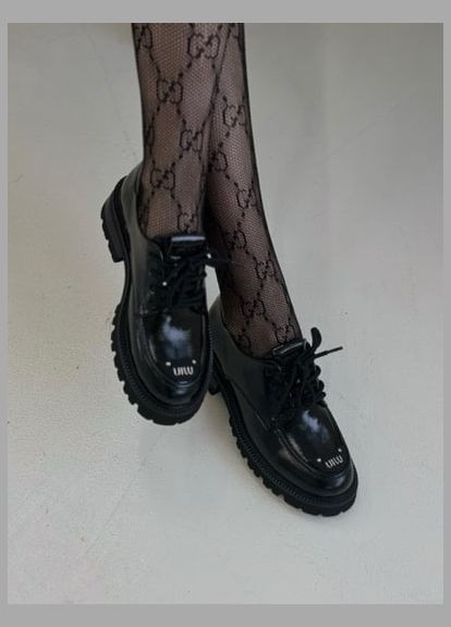 No Brand Туфли женские оксфорды черный з натуральная кожа, — демисезон (317254463)