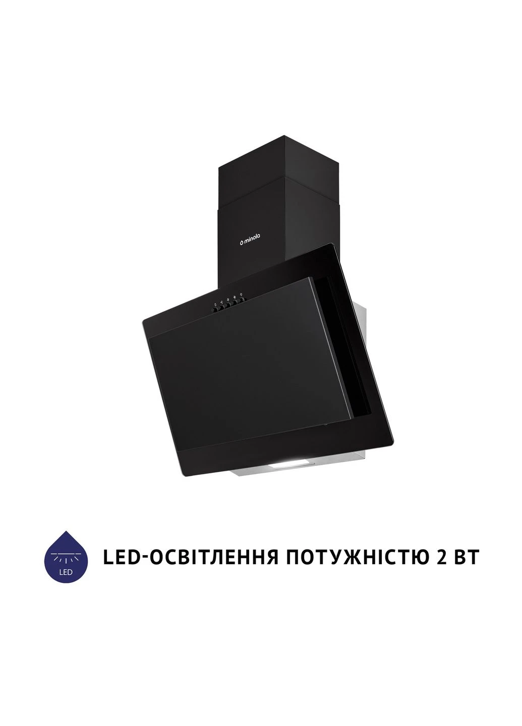 Витяжка декоративна похила HDN 6124 BL LED MINOLA (382792027)