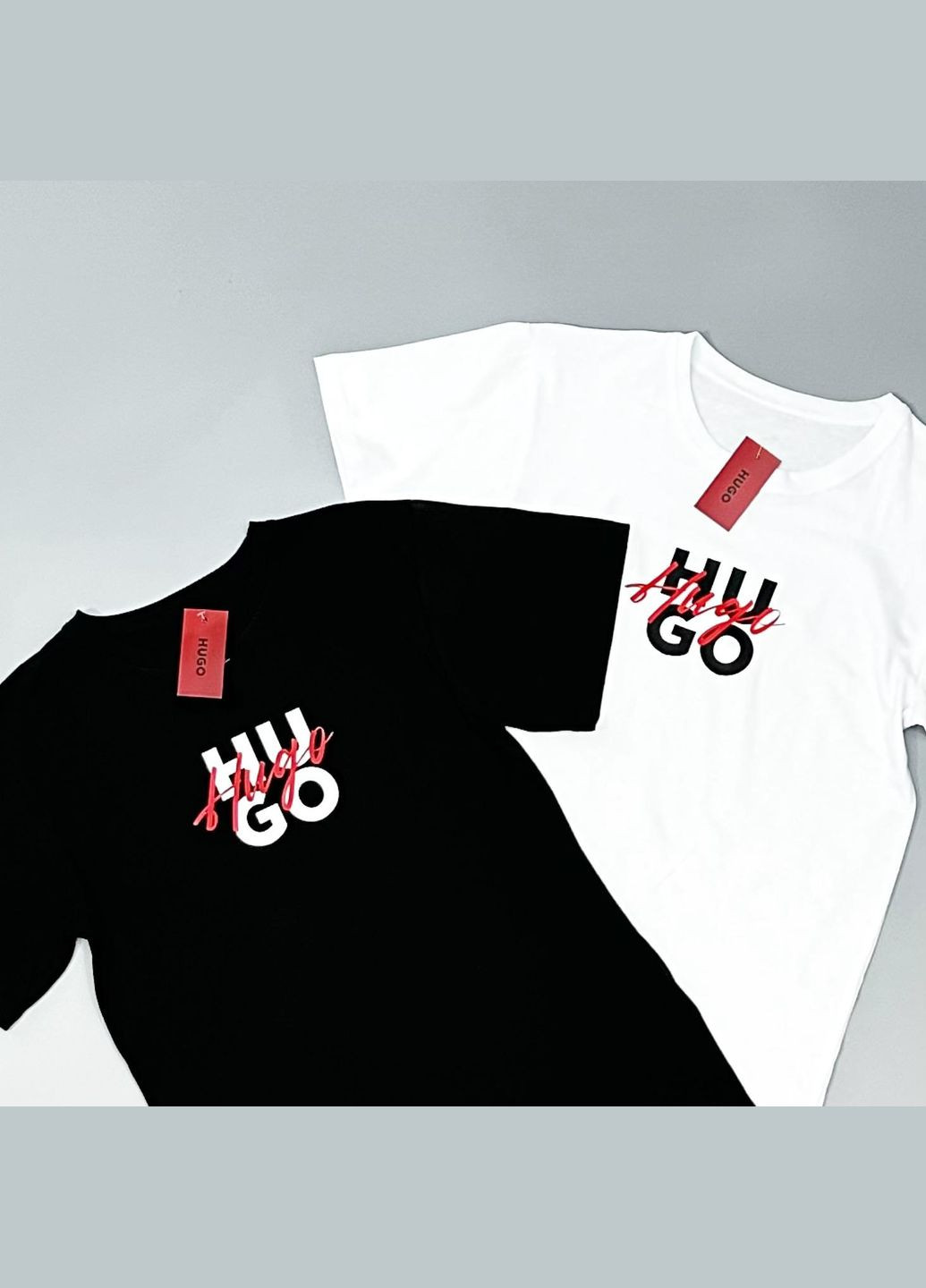 Черно-белая летние мужские 2 футболки черная и белая с коротким рукавом No Brand