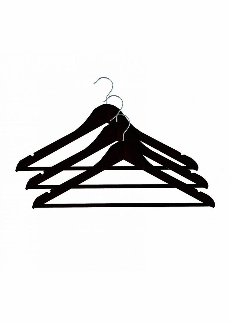 Набор из трех вешалок WOOD LIKE черный BoxUp FT-051 (329447020)