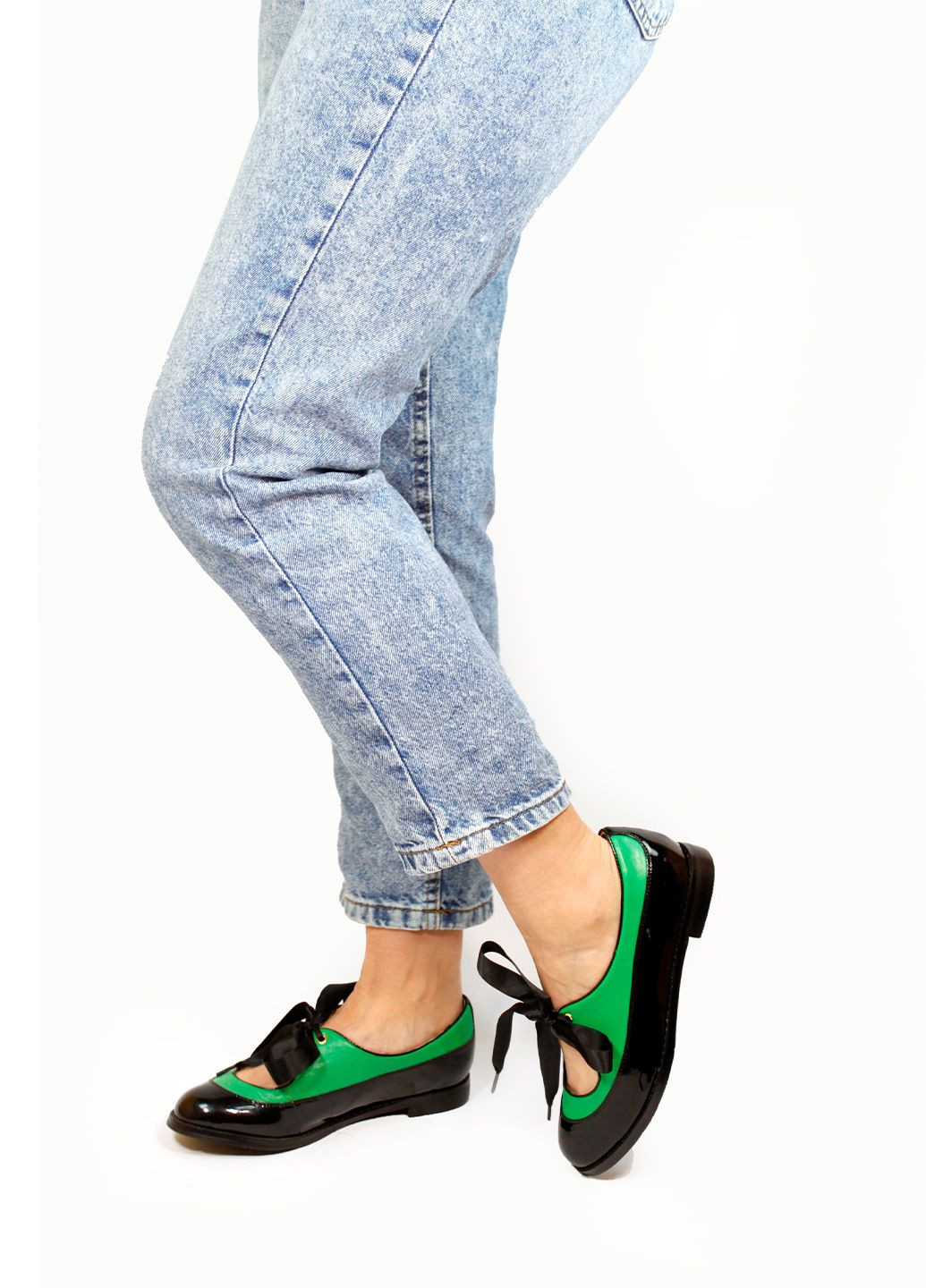 It-Girl Жіночі туфлі лофери зелений з натуральна шкіра, — літо (317447643)