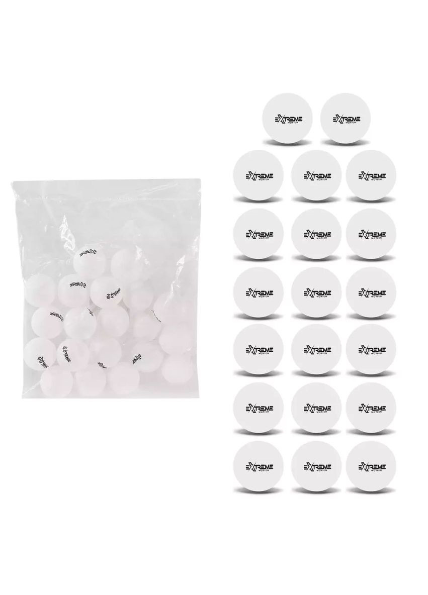 М'ячі для настільного тенісу діаметр 40 мм 20 штук Extreme Motion TT24186 No Brand (362433680)