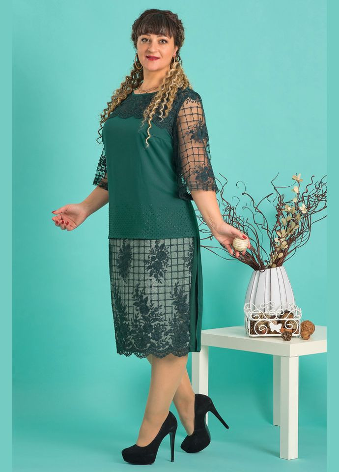 Смарагдова плаття 14259-2 Alenka Plus