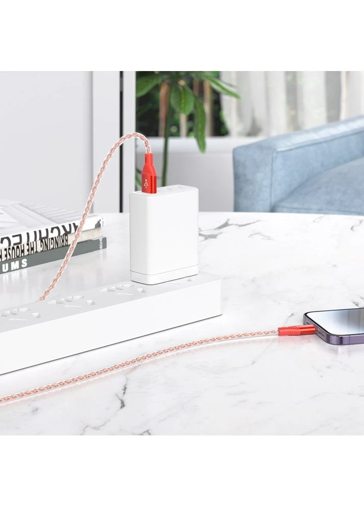 Кабель BX96 USB to Lightning 1m червоний Borofone (388780666)